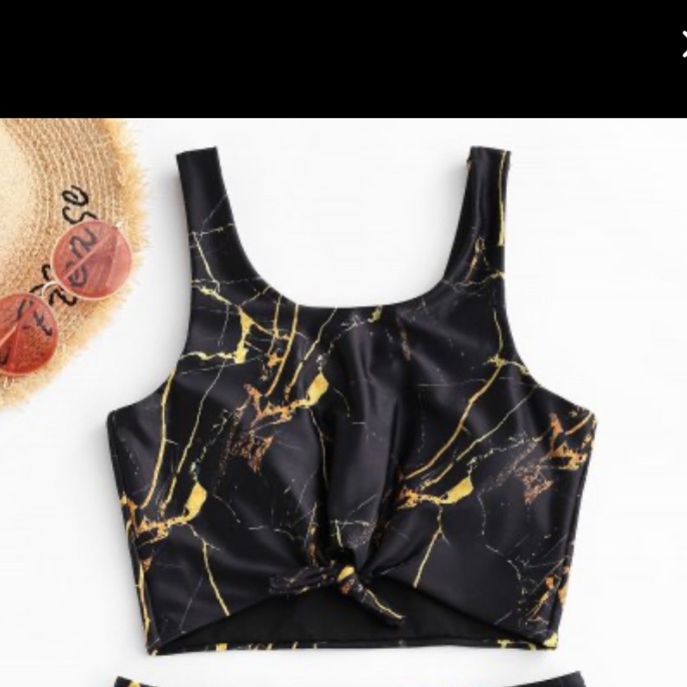Black and Gold Marble Bathing Suit